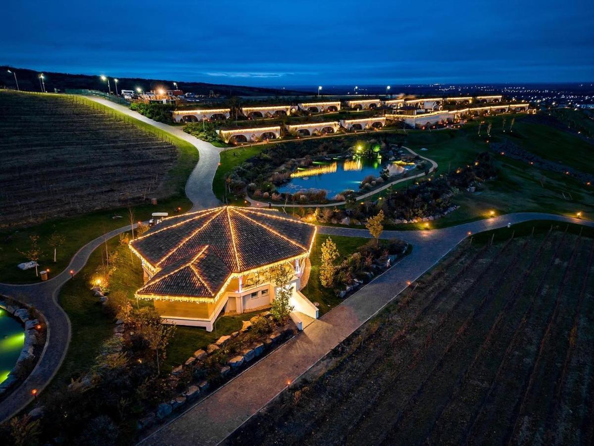 Casa Timis - Wellness & Spa Resort Chitorani ภายนอก รูปภาพ Aerial view of the resort at night